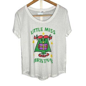Little Miss Christmas T Shirt Maurices Small Short Sleeve Holiday Party White